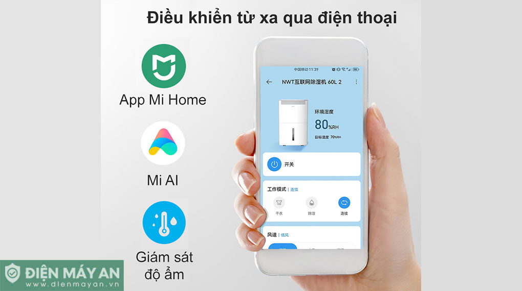 Máy Hút Ẩm Thông Minh Xiaomi New Widetech 60L WDH08E60FPW